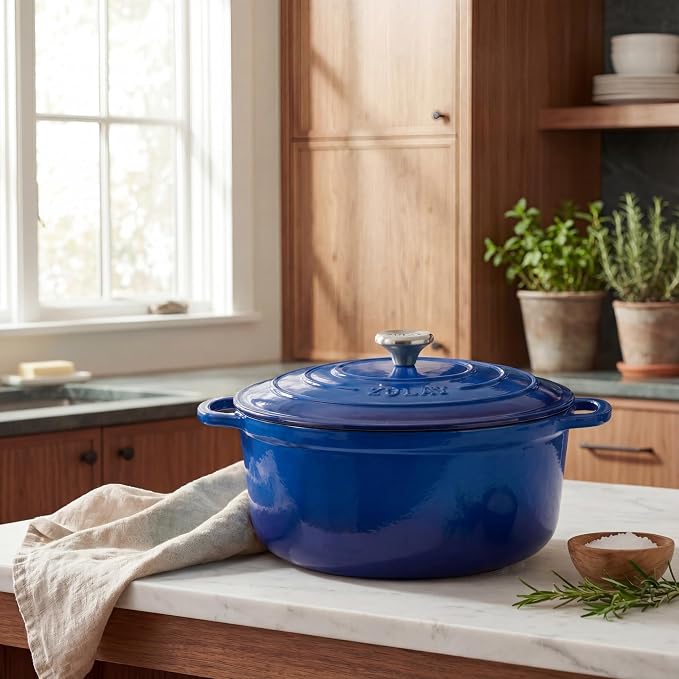 Zulay Kitchen 7.7 Quart Enameled Cast Iron Dutch Oven Pot - Image 2