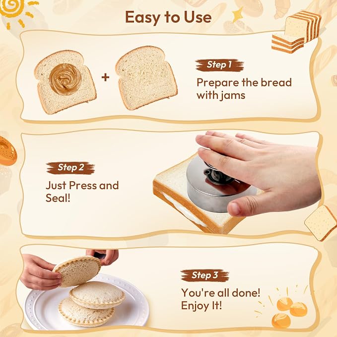 Gelbira Sandwich Cutter, Sandwich Cutter and Sealer, Sandwich Maker, Peanut - Image 7