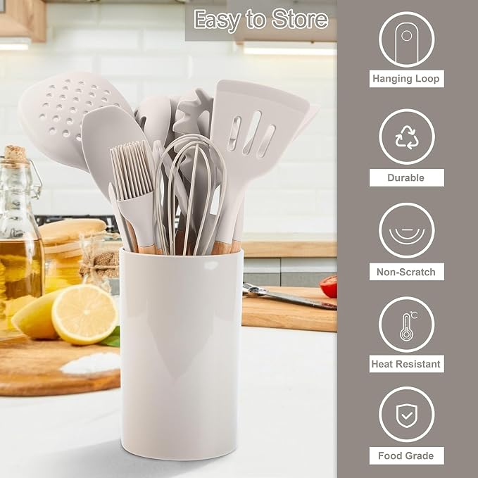 E-far Kitchen Utensils Set of 12, Silicone Cooking Utensils - Image 4