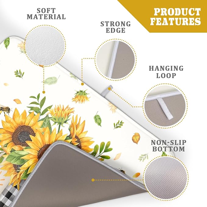 Giwawa Sunflower Vases Dish Drying Mat - Image 4