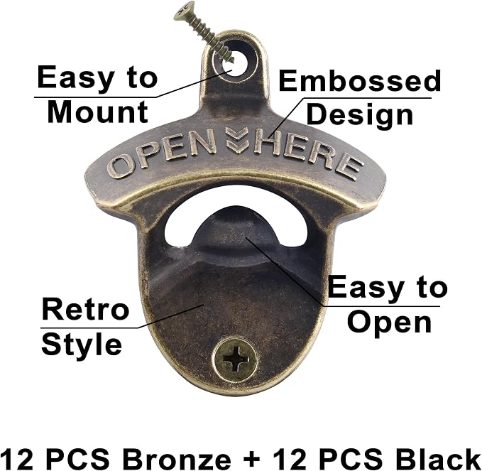24 PCS Bulk Wall Mounted Bottle Opener - Image 2