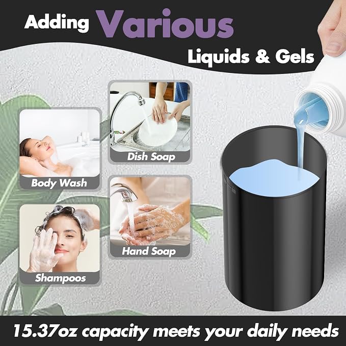 YIKHOM Automatic Liquid Soap Dispenser, Dish Soap Dispenser 8 Volume Control - Image 6