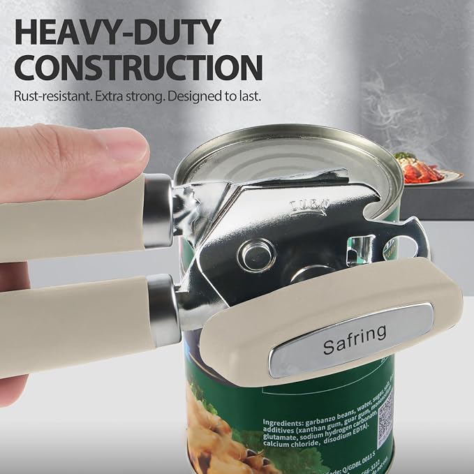 Safring Can Opener Manual, Heavy Duty Handheld Strong Can Opener - Image 6