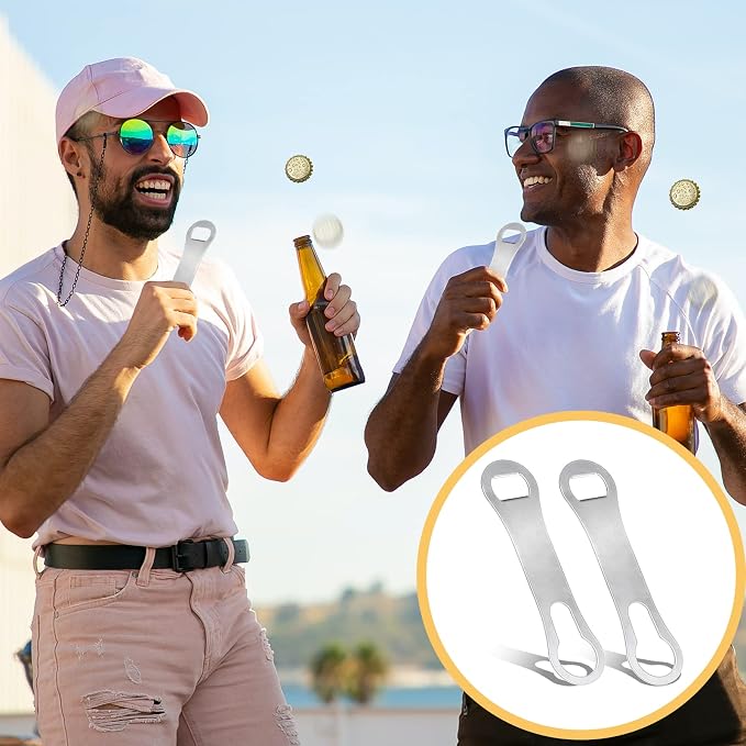 2 Pcs V Rod Bottle Opener Bartender, Pour Spout Removers Double Ended Flat - Image 7