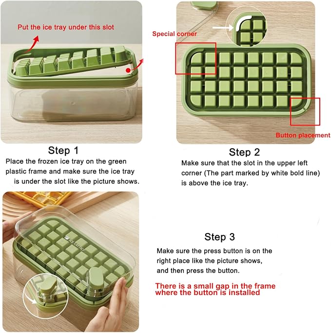 Ice Cube Tray with Lid and Bin, 2 Pack - Image 2