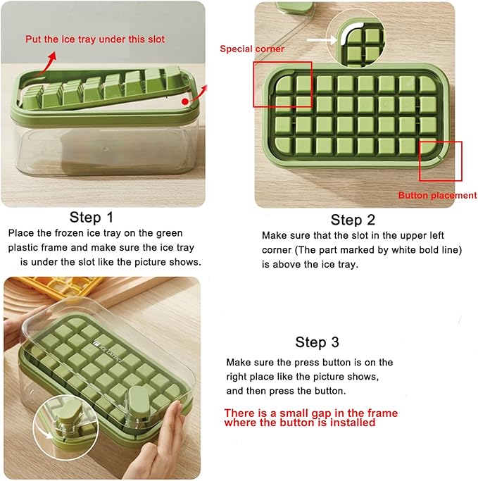 Ice Cube Tray with Lid and Bin, 2 Pack - Image 2