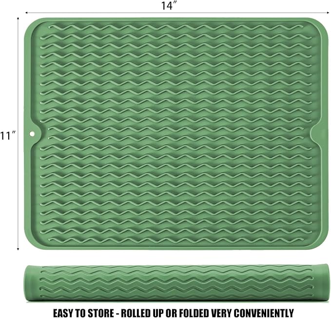 Large 14" x 11" Silicone Dish Drying Mat - Image 2