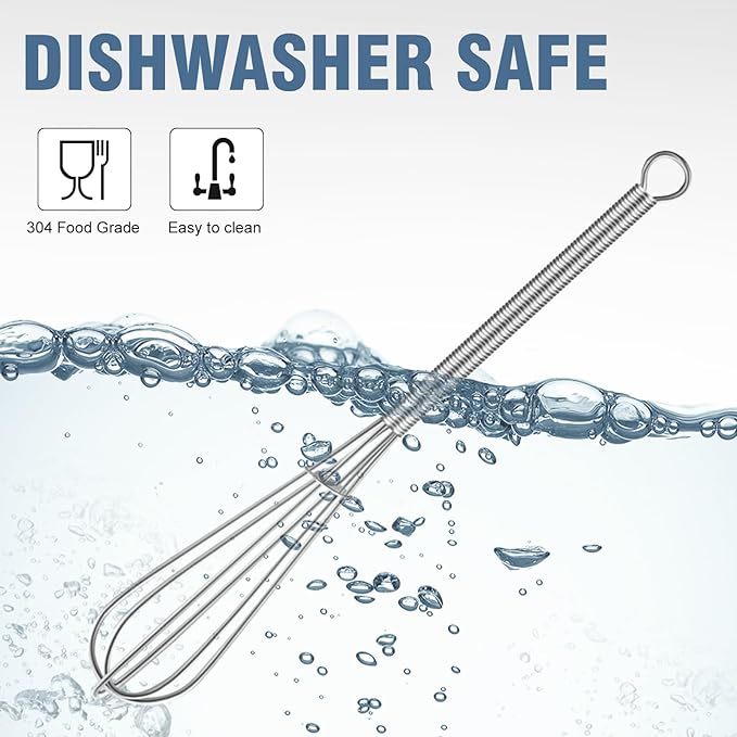 Walfos Mini Whisk, 304 Anti-Rust Small whisk, Sturdy Stainless Steel Wire Tiny - Image 7