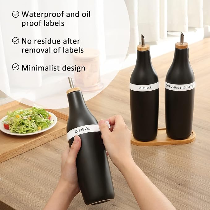HOMCDALY Olive Oil and Vinegar Dispenser Set, Two 16oz Ceramic Oil Dispenser - Image 5