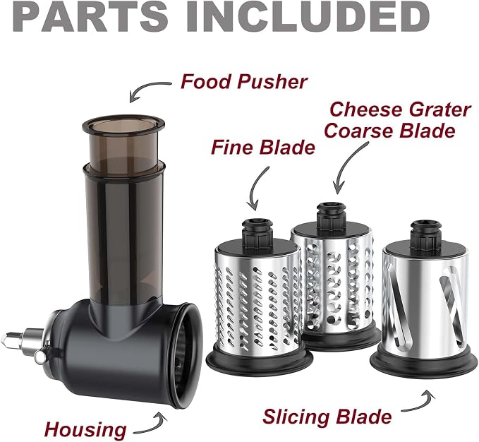 Slicer Shredder Attachments for KitchenAid Stand Mixer Cheese Grater Attachment - Image 2