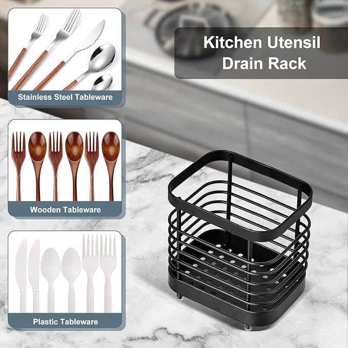 Utensil Holder, Stainless Steel Utensil Drying Rack - Image 7