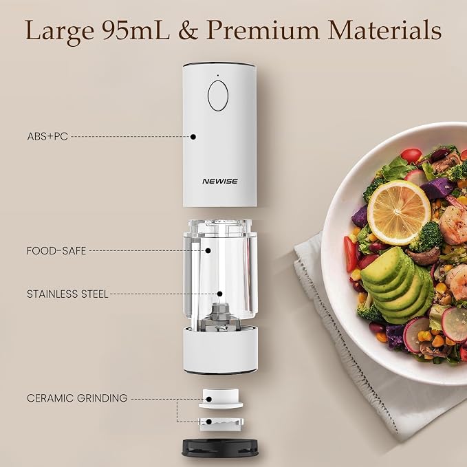 Electric Salt and Pepper Grinder Set, Rechargeable - Image 5
