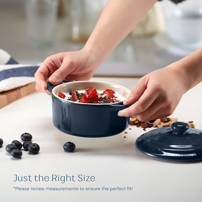 Kook Ceramic Mini Cocotte Set, Small Casserole Dishes - Image 5