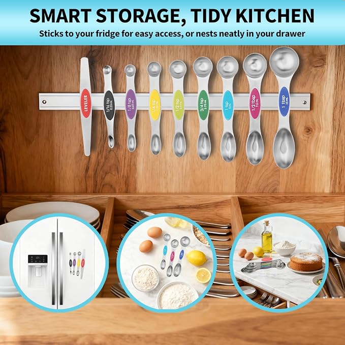 Magnetic Measuring Spoons Set of 9 - Image 9