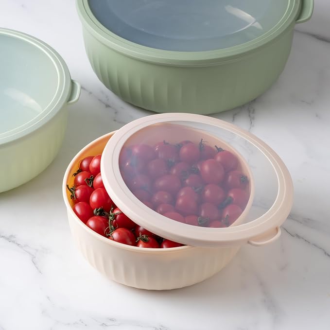 COOK WITH COLOR Prep Bowls with Lids- Wide and Deep Nesting Plastic Small - Image 3