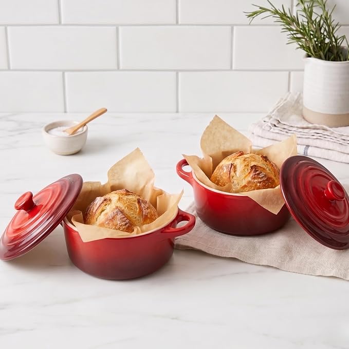 Kook Ceramic Mini Cocotte Set, Small Casserole Dishes - Image 3