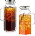 2 Pack 2 Liters/68 oz Octagon Glass Water Pitcher by Rechano