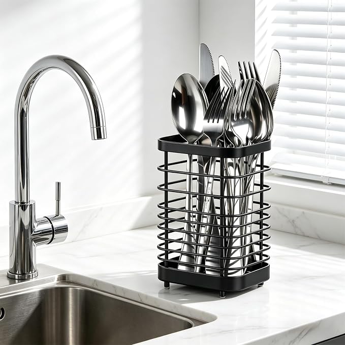 Utensil Holder, Stainless Steel Utensil Drying Rack - Image 4