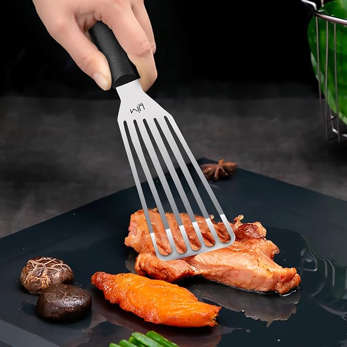 MIU Fish Spatula Stainless Steel, Slotted Flexible Metal, Lightweight Barbecue - Image 6