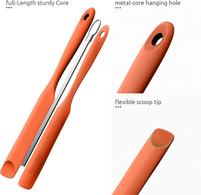 U-Taste Silicone Jar Spatula for Sourdough Starter: Long Skinny Food-Grade Jam - Image 5