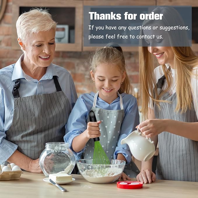 OYV Dishwasher Safe Green Silicone Whisk, Sealed Waterproof Design Set of 3 - Image 7