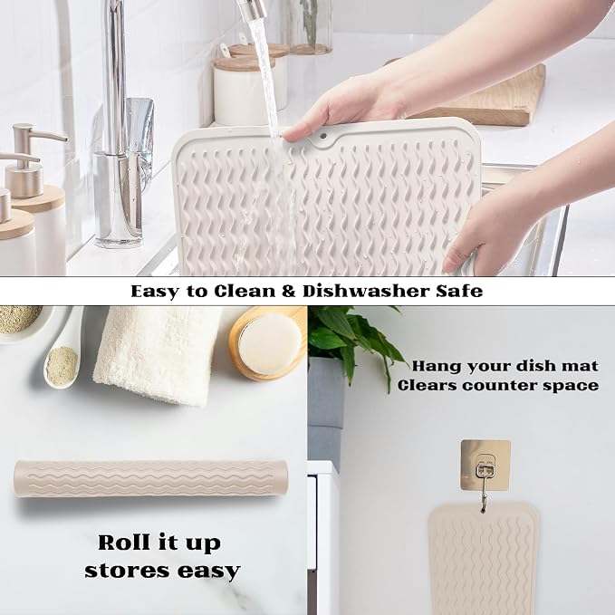 ZLR Silicone Dish Drying Mat & Heat Resistant Trivet - Image 4