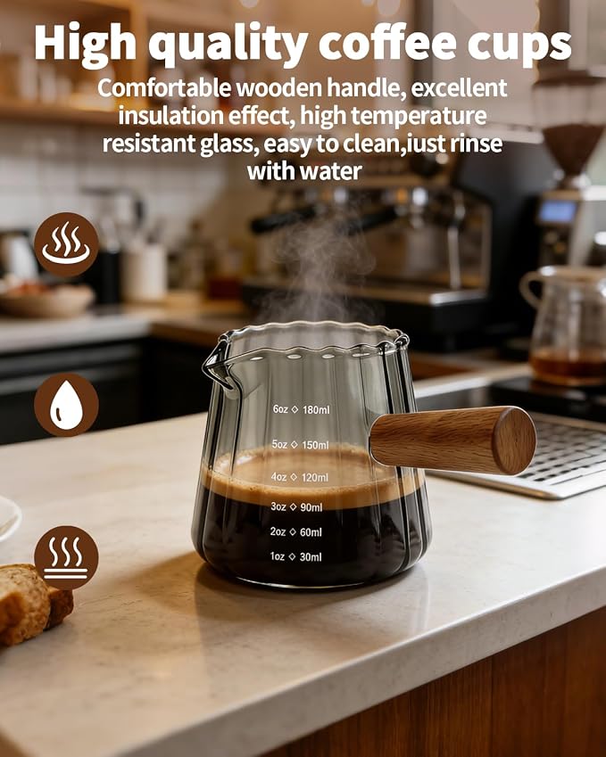 Espresso Measuring Cup 6 Oz, Espresso Glass Cups - Image 3