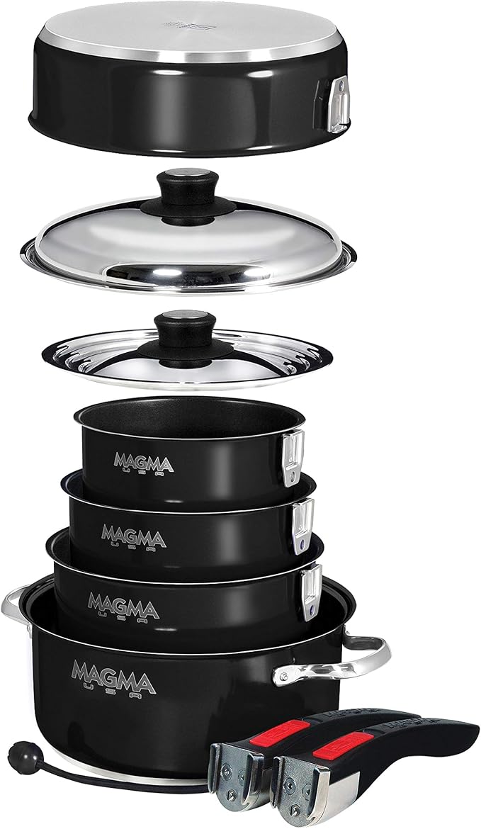 Magma 10 Piece Gourmet Nesting Stainless Steel Cookware Set - Image 2