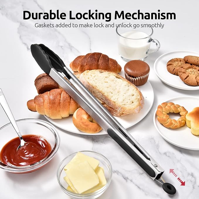 600ºF Heat Resistant Kitchen Tongs: U-Taste 16 inch Extra Long Large Silicone - Image 7