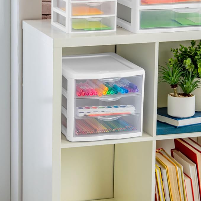 Sterilite ClearView Compact Stacking 3 Drawer Storage Organizer System - Image 8