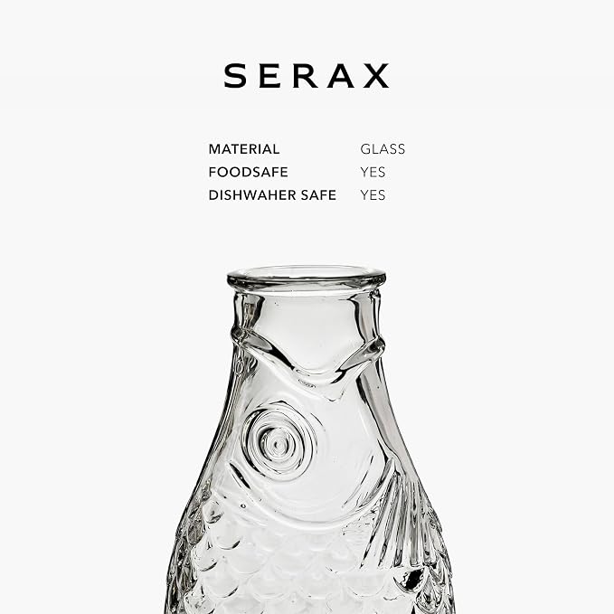 Serax Glass Water Pitcher | Fish & Fish glassware by Paola Navone | Wine Carafe - Image 6