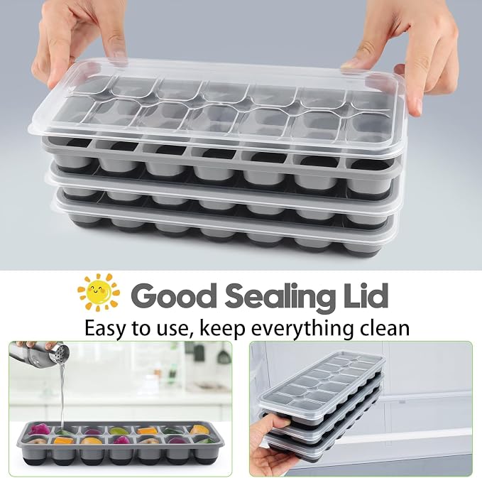 Silicone Ice Cube Tray, 8 Pack Easy-Release & Flexible 14-Ice Cube Trays - Image 2