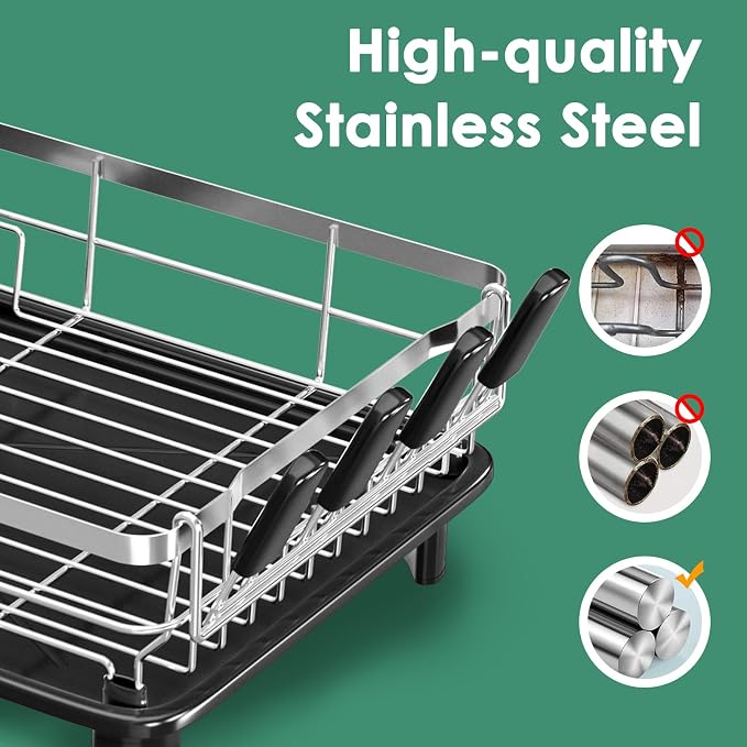MOUKABAL Dish Drying Rack, Dish Rack, Stainless Steel Dish Racks - Image 5