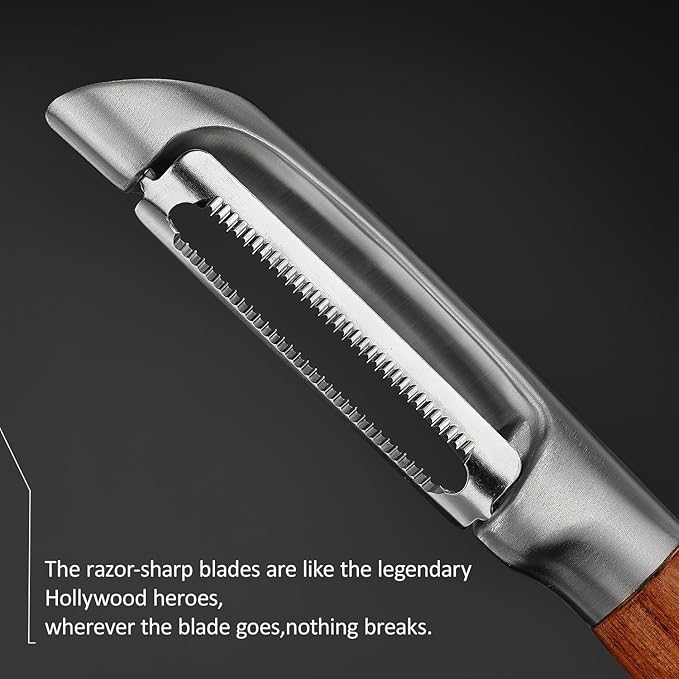 KULUNER，Premium High-End Rosewood Handle and 304 Stainless Steel Serrated Blade - Image 3