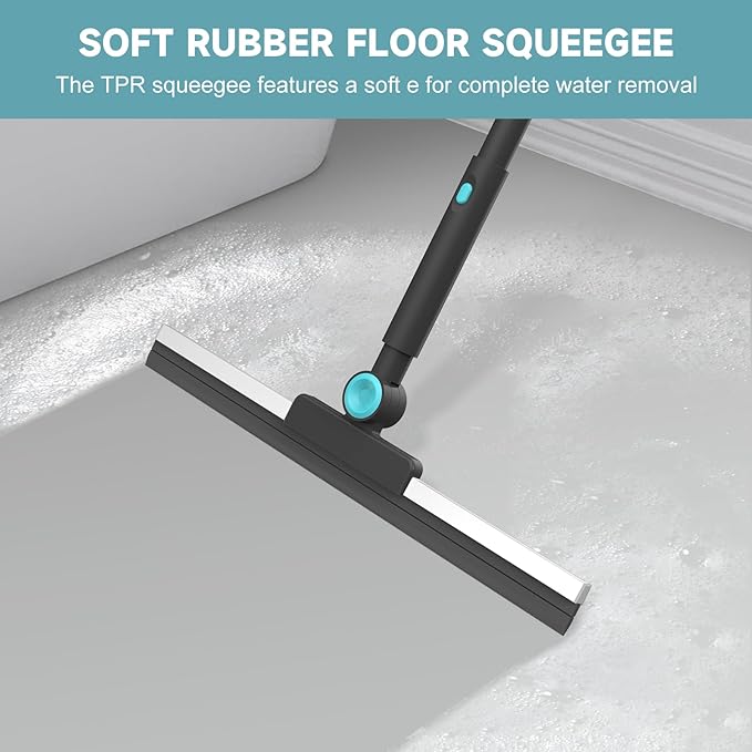 nacena Shower Scrubber with Long Handle, 4 in 1 Tile Tub Scrubber Brush with 3 - Image 5