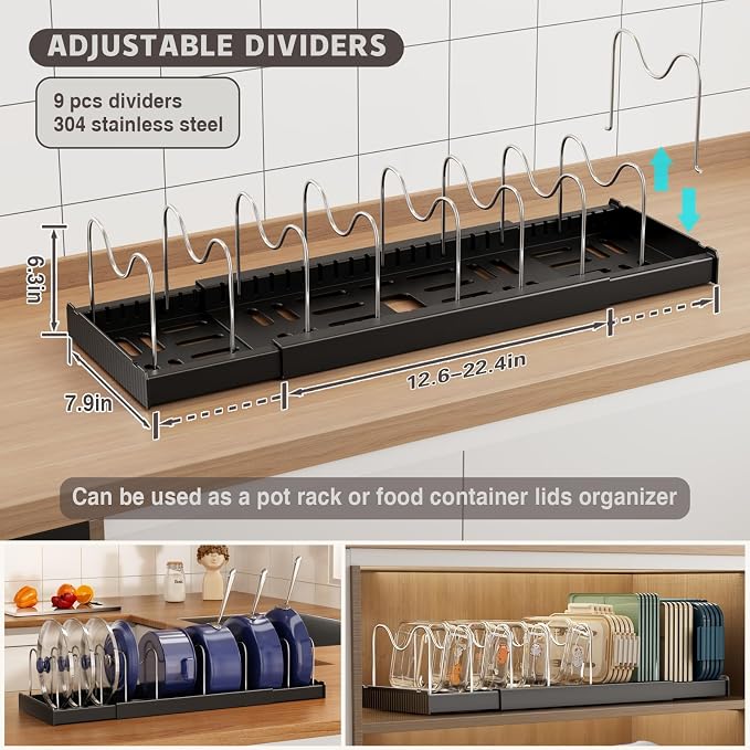 Magheo 2 Pack Expandable Food Storage Container Lid Organizers - Image 2