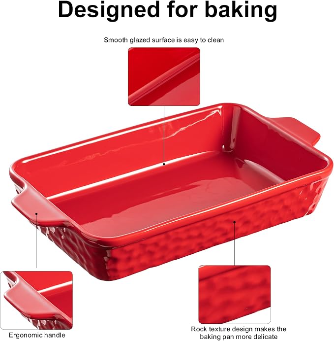 Dafuceramic Casserole Dishes for Oven, Baking Dishes, Ceramic Bakeware Sets of 4 - Image 5