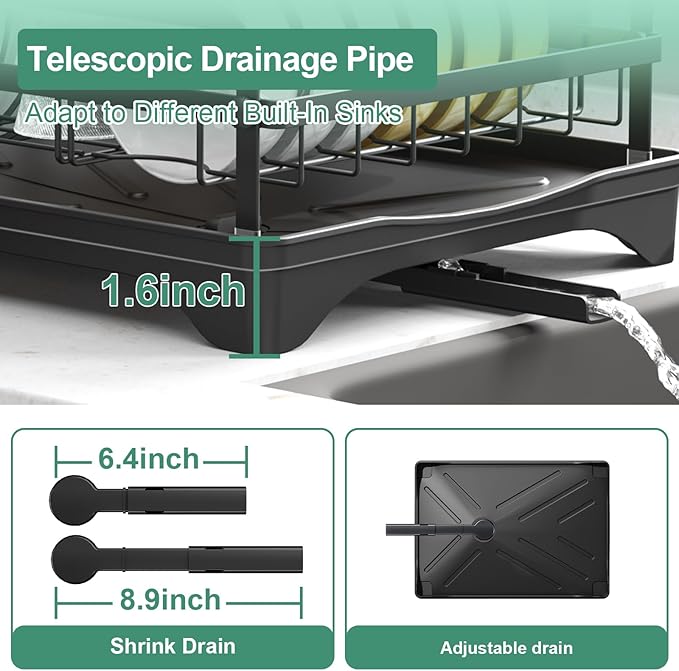 Dish Drying Rack for Kitchen Counter, Large Dish Drying Rack - Image 6