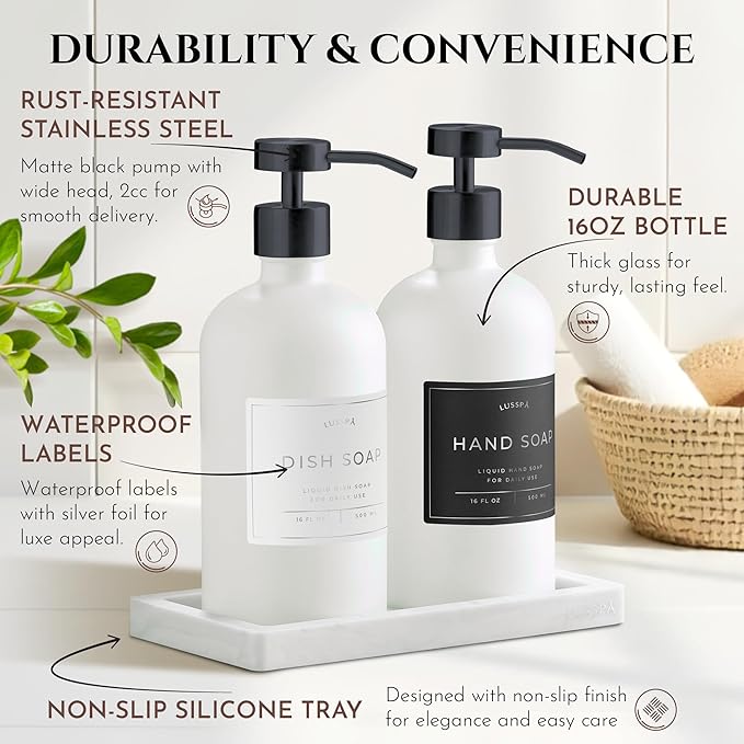 Glass Soap Dispenser Set of 2 - Image 6