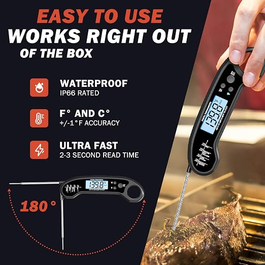 Meat Thermometer Digital, Instant Read Meat Thermometer - Image 2