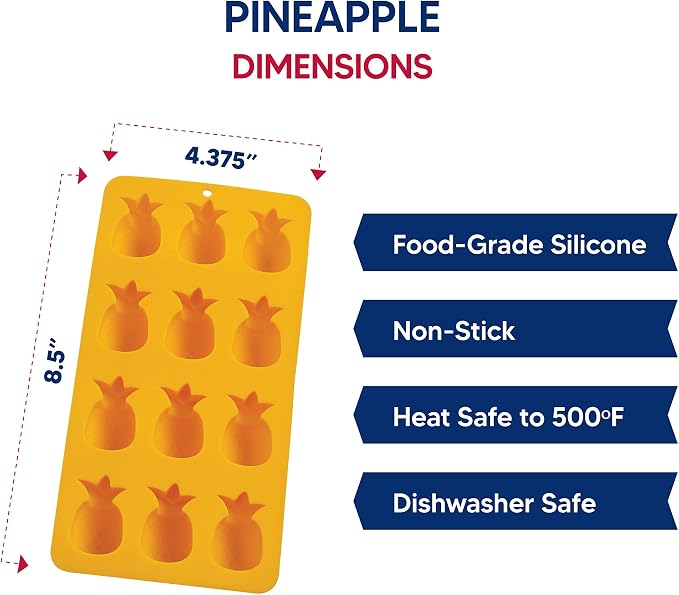 HIC Kitchen Silicone Pineapples Ice Cube Tray, Makes 12 Pineapples - Image 6