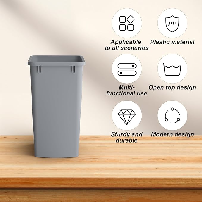 ROOMTEC 35QT Kitchen Trash Can, Lightweight and Sturdy Slim Trash Can, - Image 5