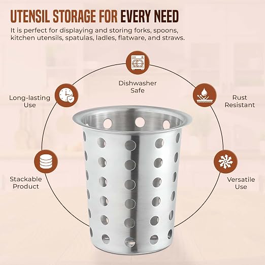 OCS Parts Stainless Steel Utensil Drying Cups | Stainless Steel | Perforated - Image 5