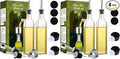 AOZITA 4 Pack 17 oz Glass Olive Oil & Vinegar Dispenser Bottle Set - 500ml by AOZITA