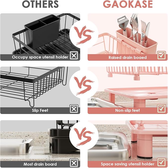 GAOKASE Dish Drying Rack, Stainless Steel-Dish Rack, Dish Racks - Image 4