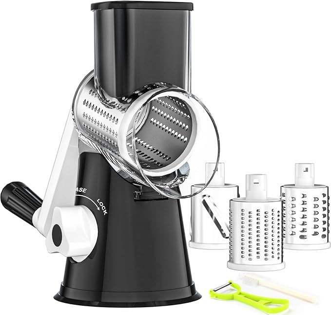 Ourokhome Rotary Cheese Grater Hand Crank, Kitchen Shredder Speed Mandolin by Ourokhome