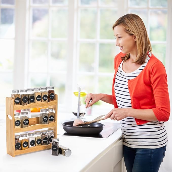 Jucoan 3-Tier Bamboo Spice Rack - Image 5
