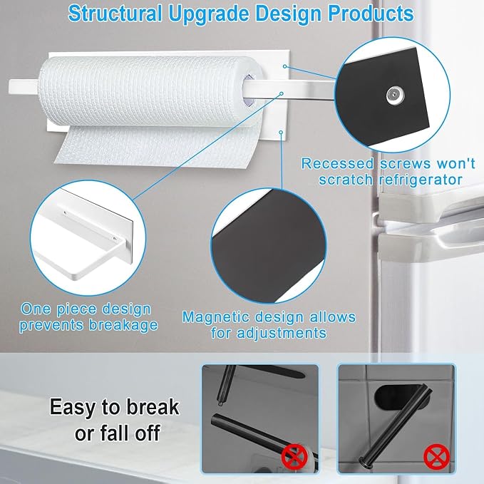 Magnetic Paper Towel Holder for Fridge, Toilet Paper Roll Holder Magnetic Paper - Image 5