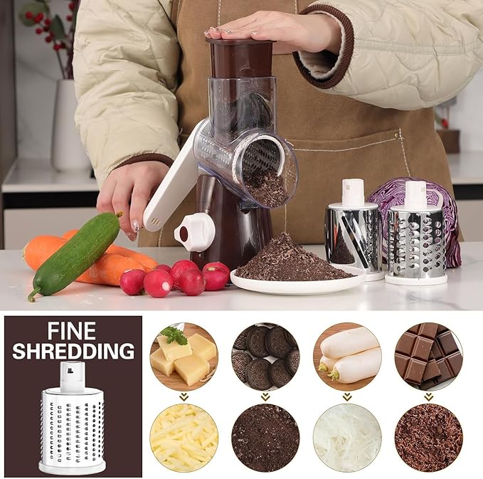 Cambom Rotary Cheese Grater Hand Crank Cheese Shredder - Image 4