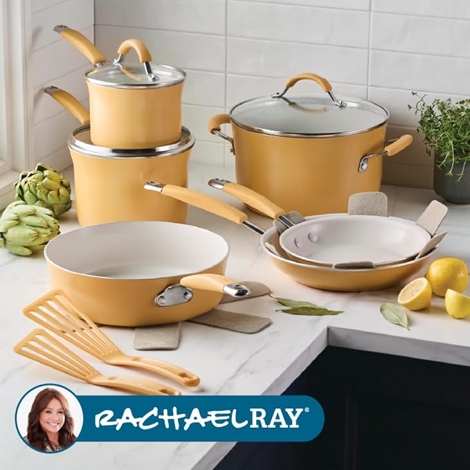 Rachael Ray Cucina Ceramic Cookware Set - Image 8